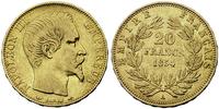 20 franków 1854/A, Paryż, złoto 6.40 g