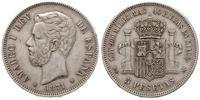 5 peset 1871/74 DE-M, Madryt, srebro 25.04 g, pa