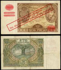 100 złotych 9.11.1934 (1939), seria AX. , znak w