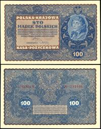 100 marek polskich 23.08.1919, IJ SERJA N, rogi 