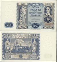 20 złotych 11.11.1936, seria AT, zgięty w połowi