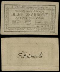 4 złote polskie 4.09.1794, seria I - 0, bez nume