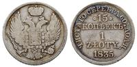 15 kopiejek = 1 złoty 1835/M-W, Warszawa, patyna