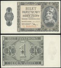 1 złoty 1.10.1938, seria IL 8686545, wyśmienicie