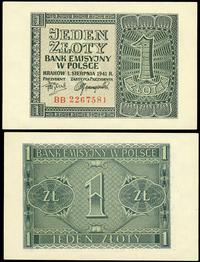 1 złoty 01.08.1941, seria BB, piękne, Miłczak 99