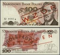 100 złotych 17.05.1976, seria AK 0000000 WZÓR nr