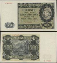 500 złotych 1.03.1940, seria B, numeracja 147838