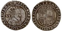 6 pensów (Sixpence) 1603, Aw: Popiersie w koroni