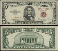5 dolarów 1953 B, czerwona pieczęć, podpisy: Smi