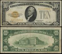 10 dolarów 1928, żółta pieczęć, podpisy: Wood, M