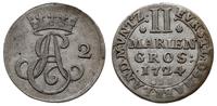2 grosze maryjne 1724, srebro 2.28 g, Welter 250