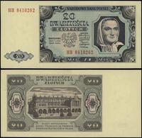 20 złotych 1.07.1948, seria HH 8418262, pięknie 