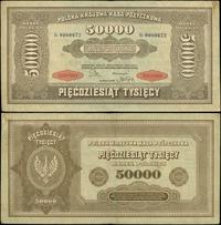 50.000 marek 10.10.1922, seria G, numeracja 0080