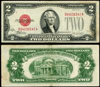 2 dolary 1928 F, czerwona pieczęć, seria D 64636