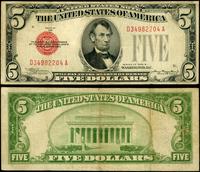 5 dolarów 1928 B, czerwona pieczęć, seria D34982