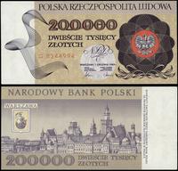 200.000 złotych 1.12.1989, seria G, lekkie ugięc