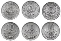 lot: 3x 10 groszy 1965-1967, zestaw 3 szt monet 