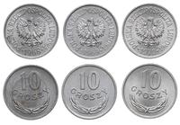 lot: 3x 10 groszy 1968-1970, zestaw 3 szt monet 