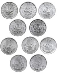 lot: 5x 10 groszy 1972-1976, zestaw 5 szt monet 