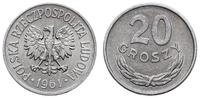 20 groszy 1961, aluminium, piękne, Parchimowicz 