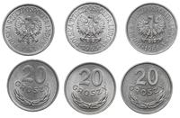 lot: 3x 20 groszy 1963-1966, zestaw 3 szt monet 