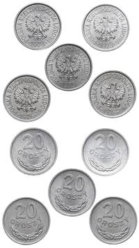 lot: 5x 20 groszy 1973-1976, zestaw 5 szt monet 