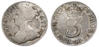 3 pensy 1709, srebro 1.43g, lekko wytarte, patyn