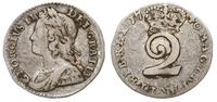 2 pensy 1740, srebro 0.96g, lekko wytarte, patyn
