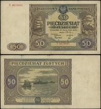 50 złotych 15.05.1946, Seria N, brak sztywności 