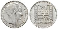 20 franków 1938, Paryż, srebro ''680'', 19.94 g,