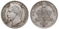 50 centimów 1867/BB, Strasbourg, srebro ''900'',