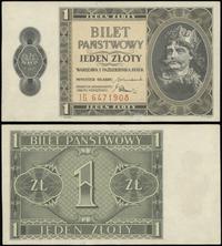 1 złoty 1.10.1938, seria IG numeracja 6471908, b