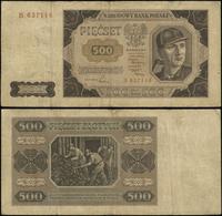 500 złotych 1.07.1948, seria B numeracja 637116,