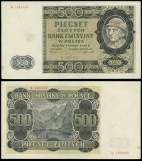 500 złotych 01.03.1940, Seria B, dwukrotnie złam