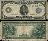 5 dolarów 1914, Seria D 27425481 A, niebieska pi