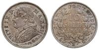 10 soldi 1868/R, Rzym, srebro, ładny blask menni