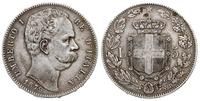 5 lirów 1879/R, Rzym, srebro "900' 24.83 g, paty