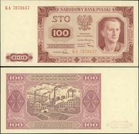100 złotych 1.07.1948, seria KA numeracja 707065