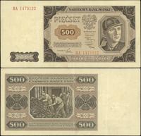 500 złotych 1.07.1948, seria BA numeracja 147512