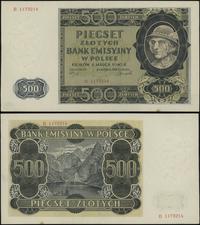 500 złotych 1.03.1940, seria B, numeracja 117321