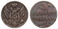 3 grosze polskie 1829 / F-H, Warszawa, Iger KK.2