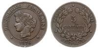 5 centymów 1876/A, Paryż, bardzo ładne