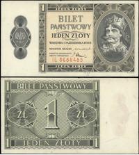 1 złoty 1.10.1938, seria IL numeracja 8686485, p