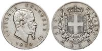 5 lirów 1870/M, Mediolan, srebro "900" 24.77 g, 