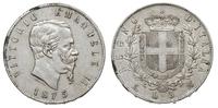 5 lirów 1875/M, Mediolan, srebro "900" 25.03 g, 
