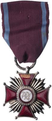 Srebrny Krzyż Zasługi, brąz srebrzony, 44 mm, kr