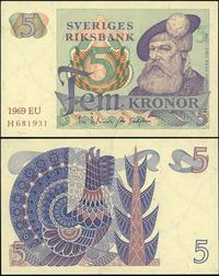 5 koron 1969, ślad po przegięciu przez środek, P