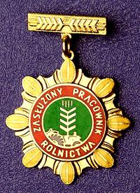 Odznaka Zasłużony Pracownik Rolnictwa, brąz złoc