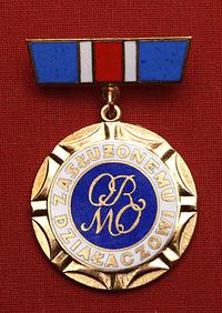 Odznaka Zasłużony Działacz ORMO, brąz złocony