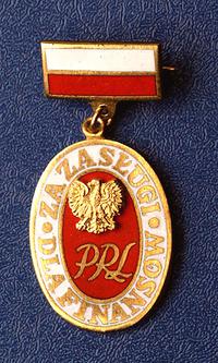Odznaka Za Zasługi Dla Finansów, brąz złocony